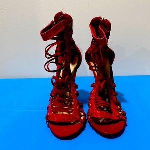 NEVER WORN SCHUTZ red sandals. Sexy and perfect for summer and spring
